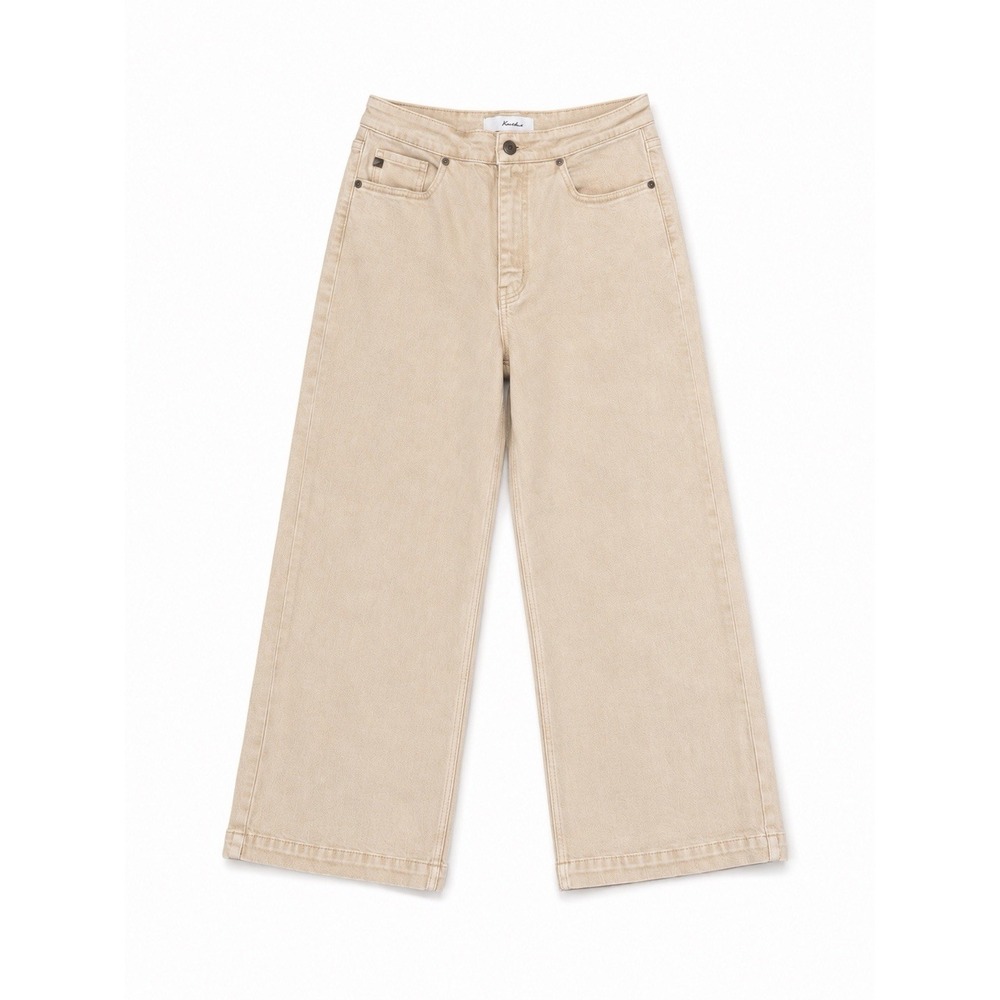 kancan wide leg crop jeans tan size 6